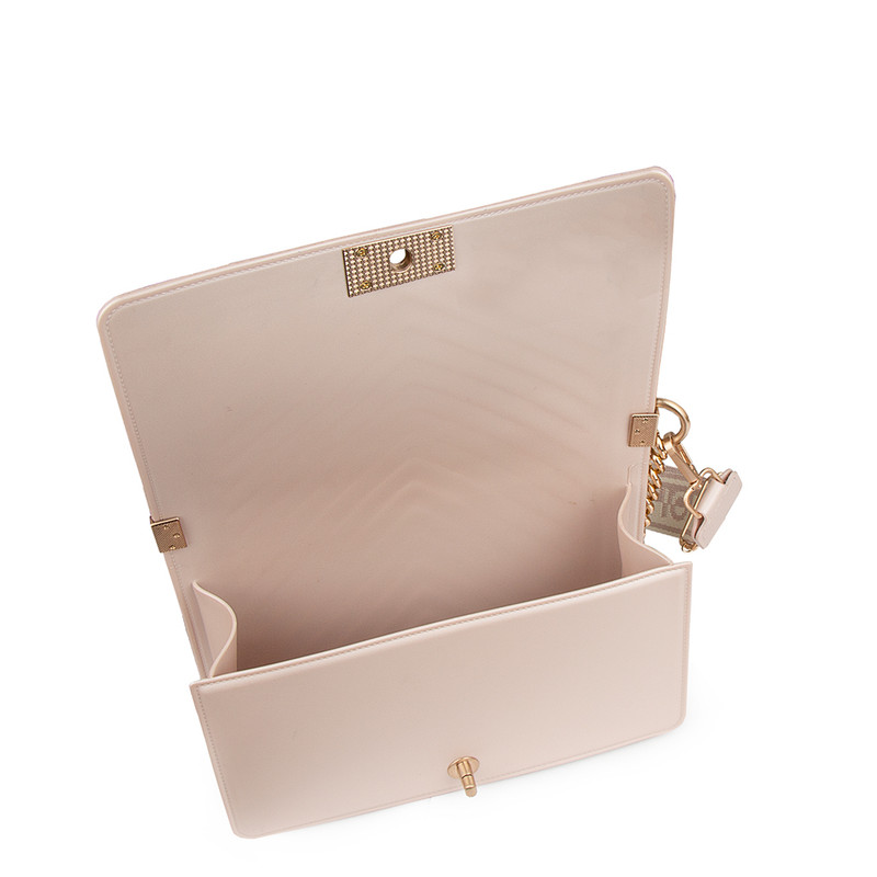Branded Light Pink Bag with a Chain and Buckle | TJ COLLECTION